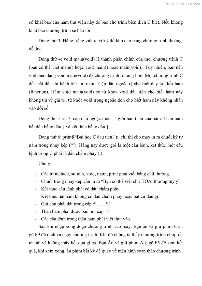 Giáo trình Lập trình C Nghề Quản trị mạng - Cao đẳng nghề - Tổng cục dạy nghề - 2 Trang 13