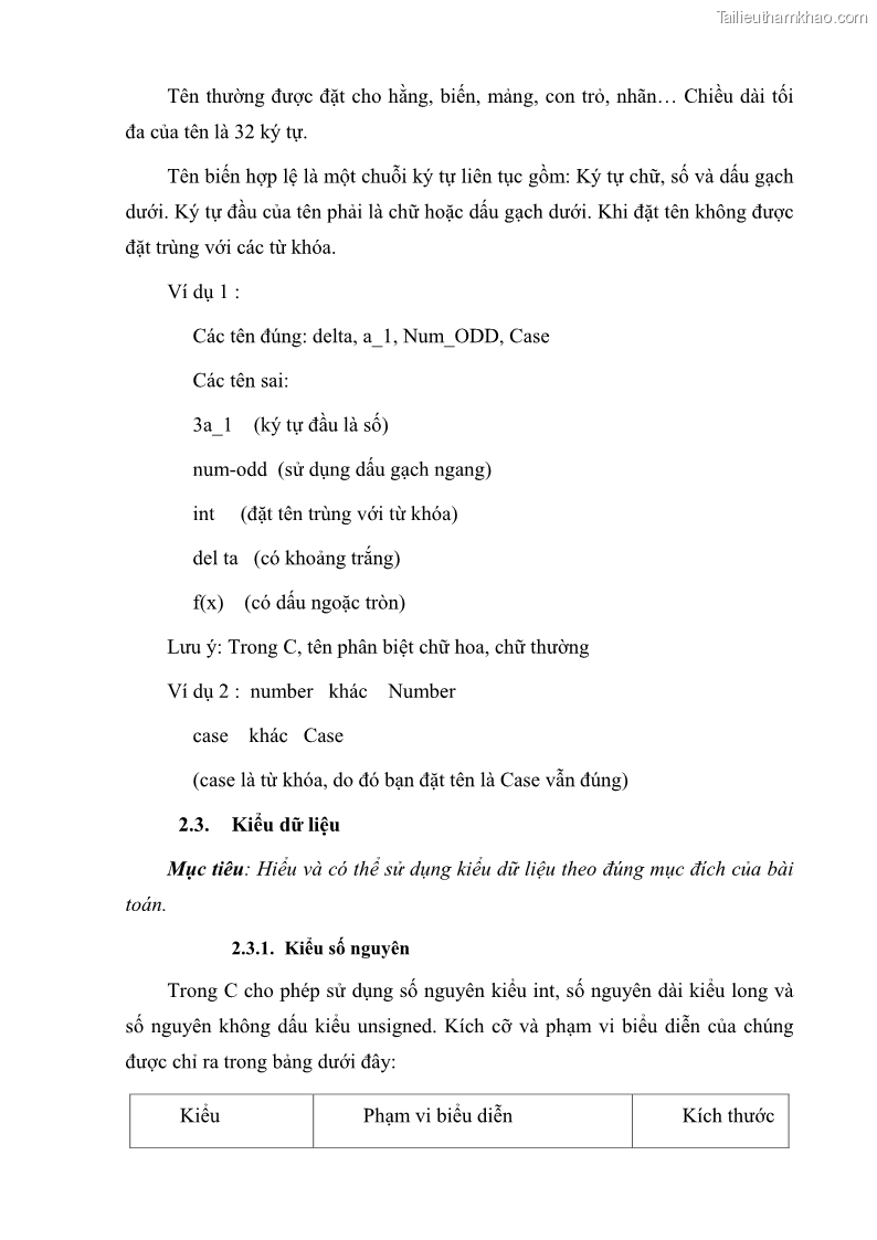 Giáo trình Lập trình C Nghề Quản trị mạng - Cao đẳng nghề - Tổng cục dạy nghề - 2 Trang 16