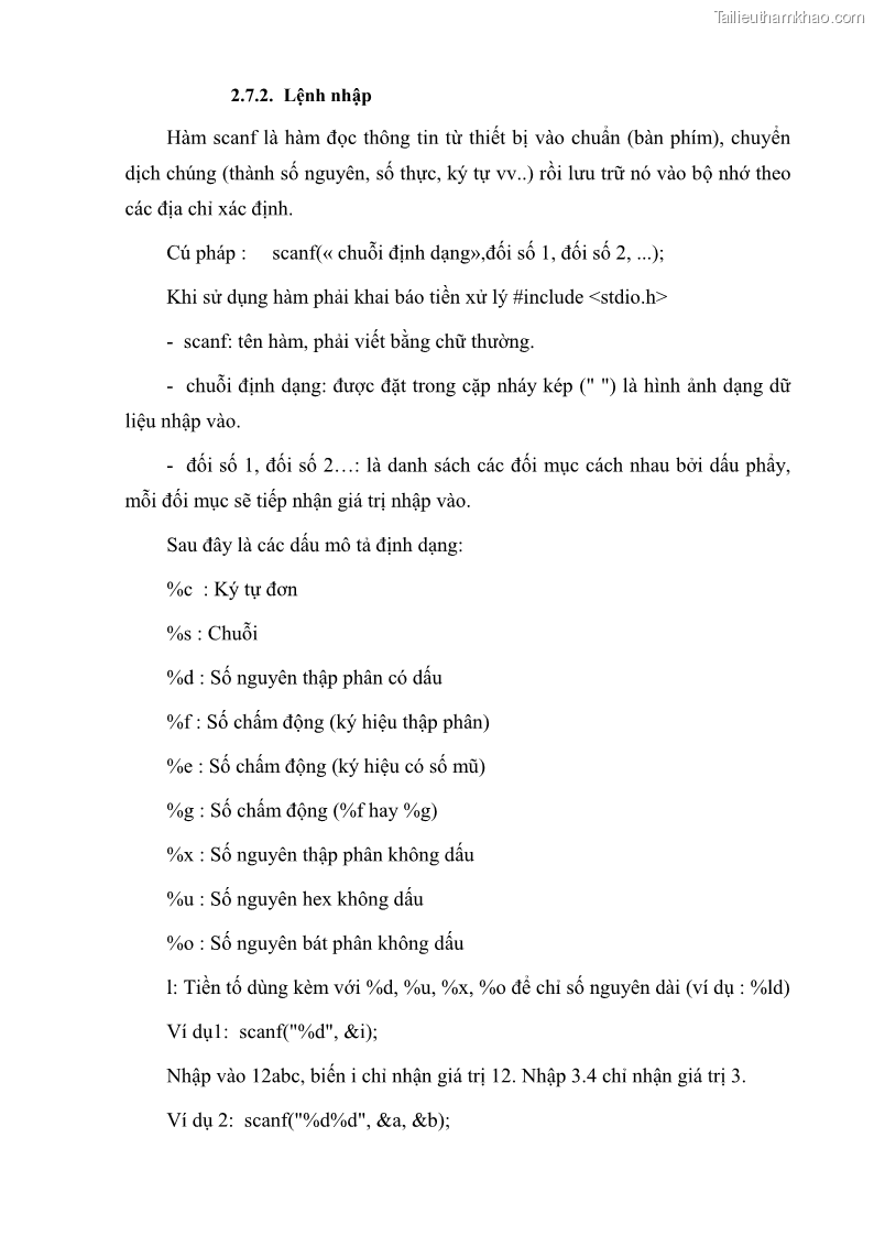 Giáo trình Lập trình C Nghề Quản trị mạng - Cao đẳng nghề - Tổng cục dạy nghề - 3 Trang 27