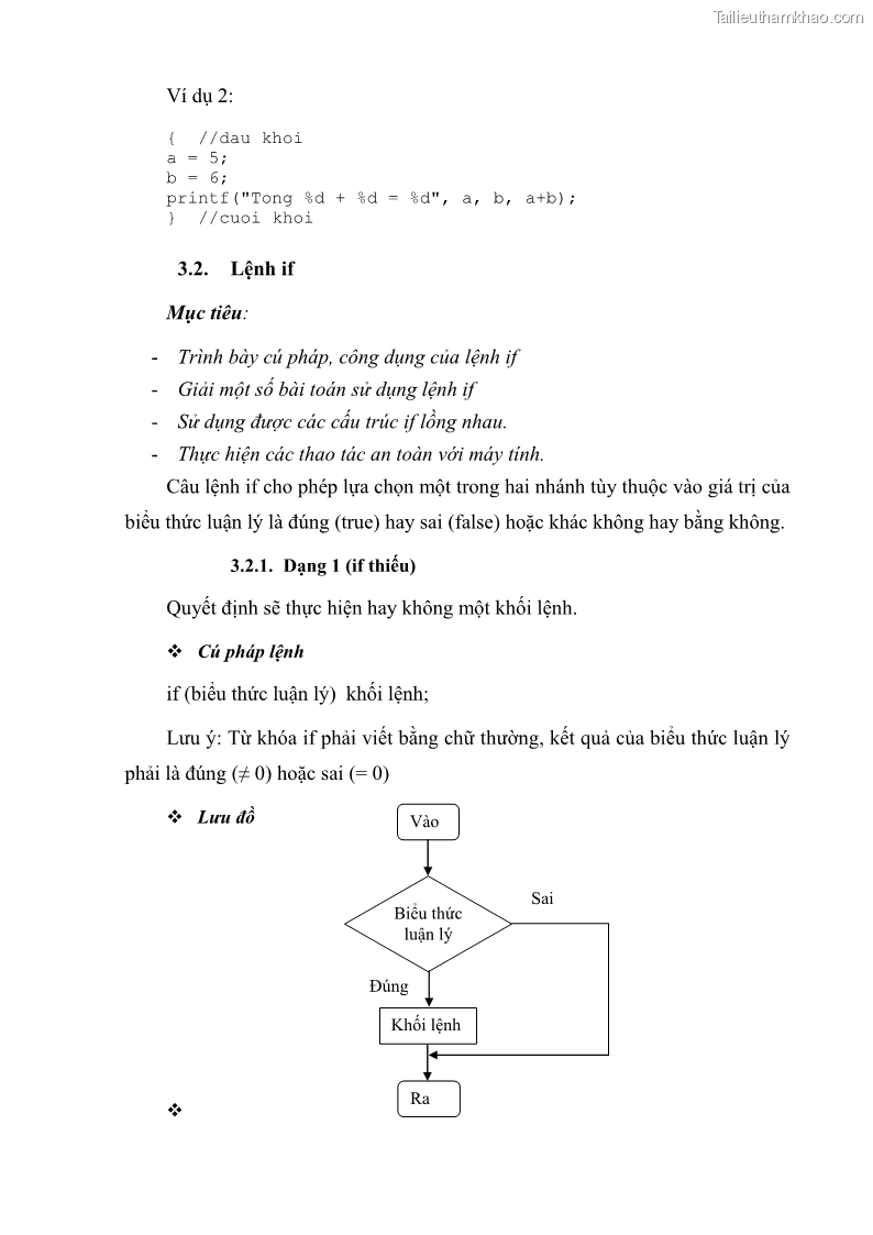 Giáo trình Lập trình C Nghề Quản trị mạng - Cao đẳng nghề - Tổng cục dạy nghề - 3 Trang 31