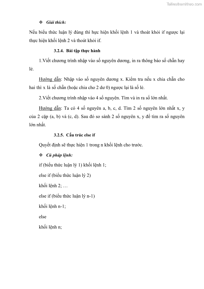 Giáo trình Lập trình C Nghề Quản trị mạng - Cao đẳng nghề - Tổng cục dạy nghề - 3 Trang 33