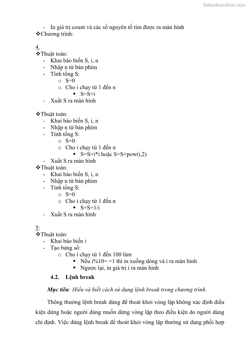 Giáo trình Lập trình C Nghề Quản trị mạng - Cao đẳng nghề - Tổng cục dạy nghề - 4 Trang 48