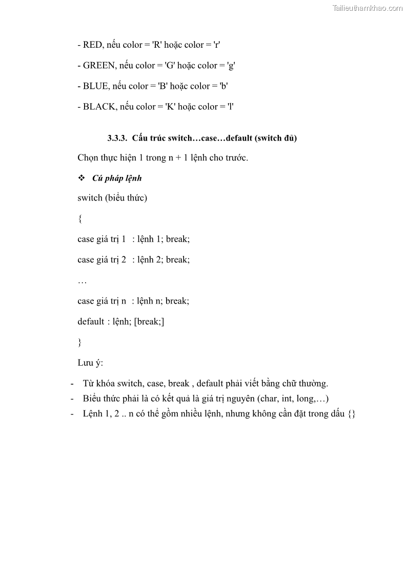 Giáo trình Lập trình C Nghề Quản trị mạng - Cao đẳng nghề - Tổng cục dạy nghề - 4 Trang 40