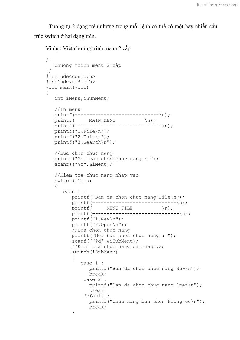 Giáo trình Lập trình C Nghề Quản trị mạng - Cao đẳng nghề - Tổng cục dạy nghề - 4 Trang 43