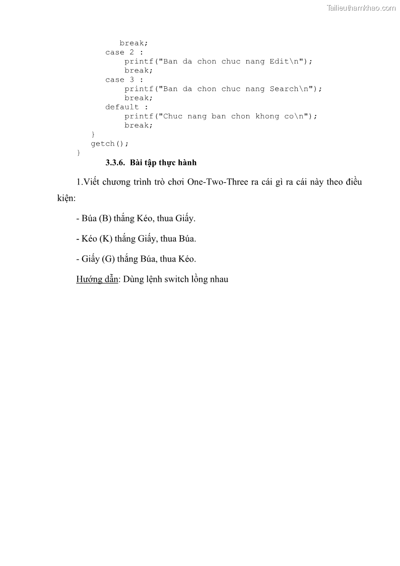 Giáo trình Lập trình C Nghề Quản trị mạng - Cao đẳng nghề - Tổng cục dạy nghề - 4 Trang 44