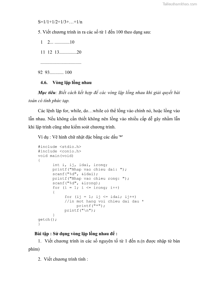 Giáo trình Lập trình C Nghề Quản trị mạng - Cao đẳng nghề - Tổng cục dạy nghề - 5 Trang 53