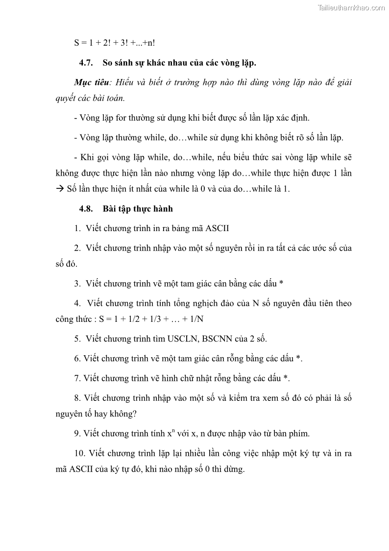 Giáo trình Lập trình C Nghề Quản trị mạng - Cao đẳng nghề - Tổng cục dạy nghề - 5 Trang 54