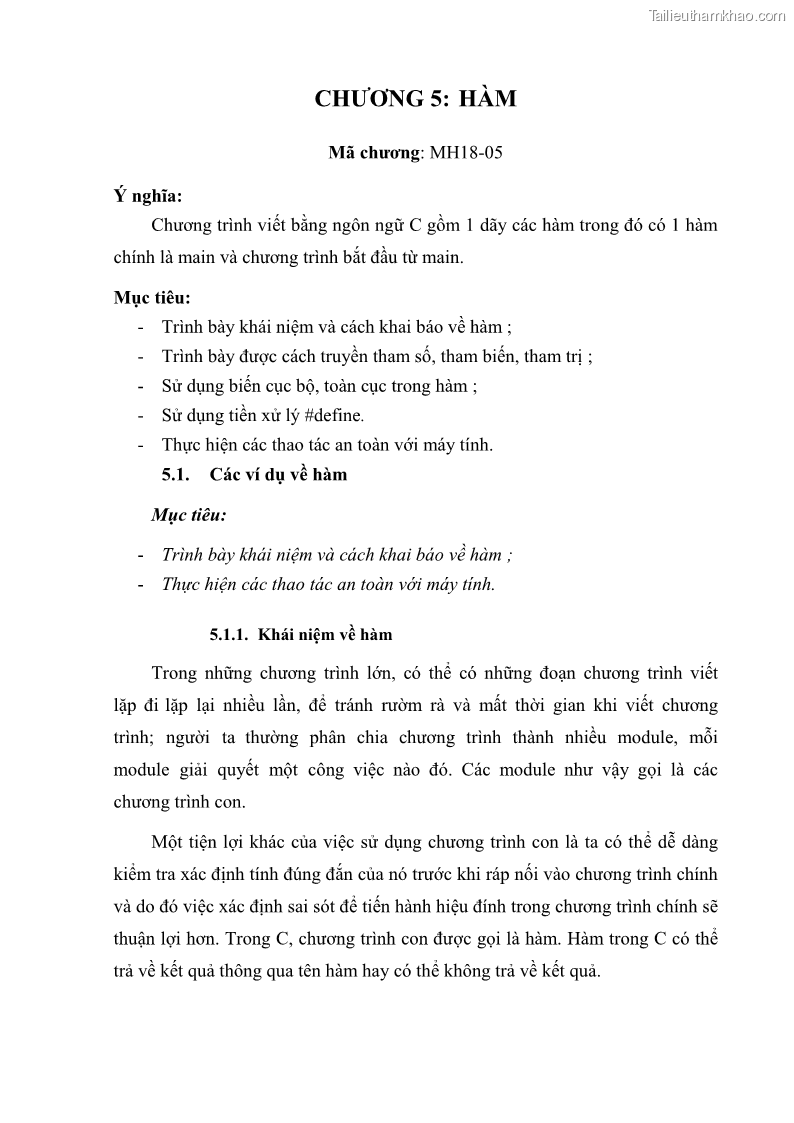 Giáo trình Lập trình C Nghề Quản trị mạng - Cao đẳng nghề - Tổng cục dạy nghề - 5 Trang 55