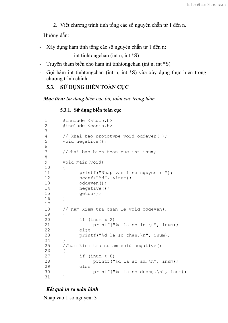 Giáo trình Lập trình C Nghề Quản trị mạng - Cao đẳng nghề - Tổng cục dạy nghề - 6 Trang 65