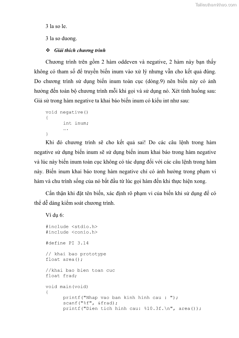 Giáo trình Lập trình C Nghề Quản trị mạng - Cao đẳng nghề - Tổng cục dạy nghề - 6 Trang 66