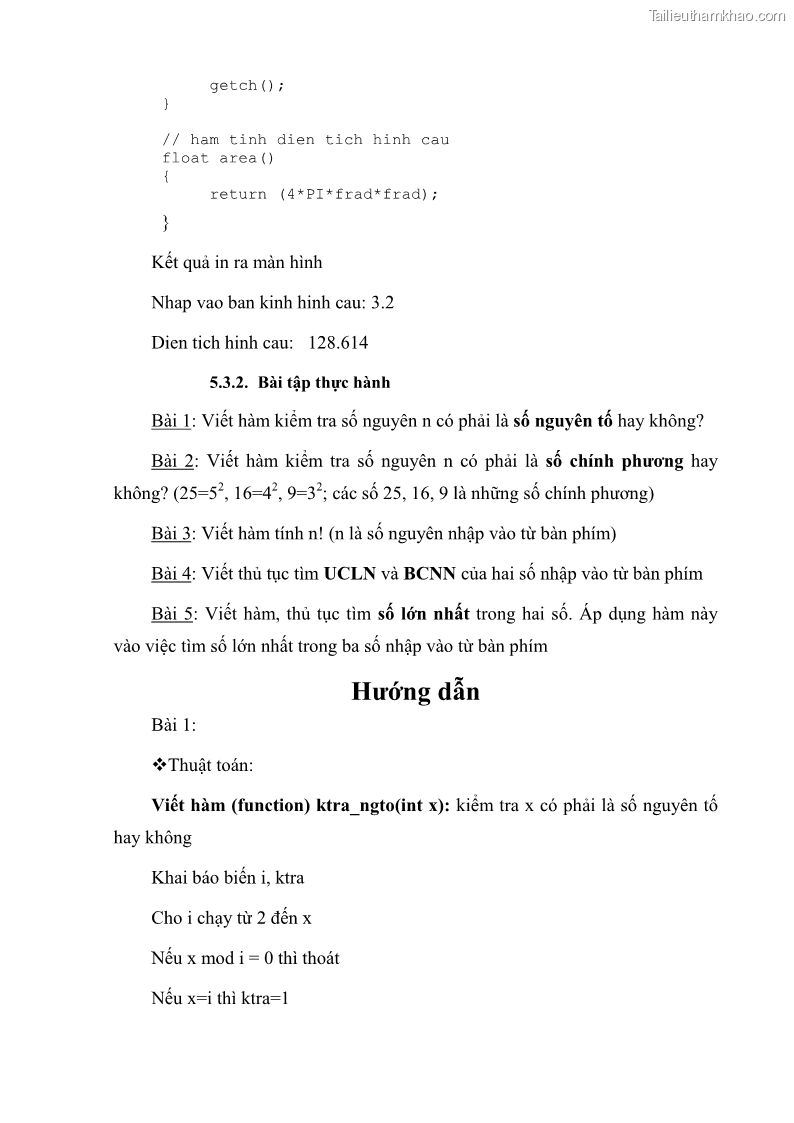 Giáo trình Lập trình C Nghề Quản trị mạng - Cao đẳng nghề - Tổng cục dạy nghề - 6 Trang 67