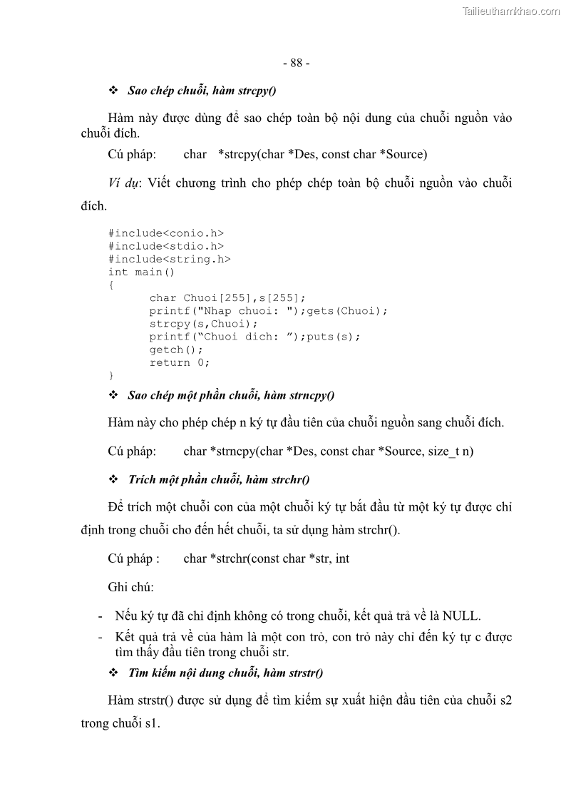 Giáo trình Lập trình C Nghề Quản trị mạng - Cao đẳng nghề - Tổng cục dạy nghề - 8 Trang 88