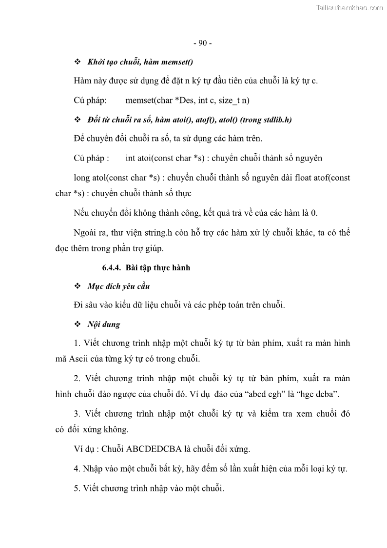 Giáo trình Lập trình C Nghề Quản trị mạng - Cao đẳng nghề - Tổng cục dạy nghề - 8 Trang 90