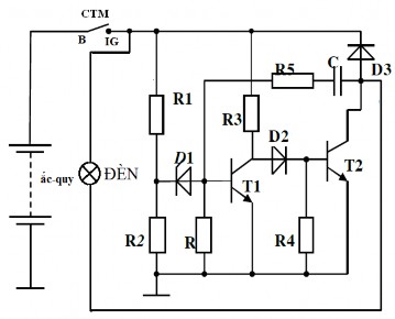 a Khi điện áp nguồn ắc quy thấp công tắc máy đóng thì trạng thái của đèn 3