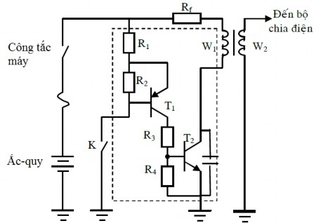 a Khi khoá K đóng công tắc máy đóng thì có điện qua cuộn sơ cấp W 1 hay không 4