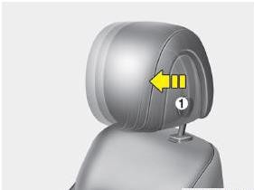 Điều chỉnh góc tựa đầu Bằng cách bấm khóa chốt 1 và dịch chuyển tựa 10