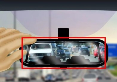 Người lái xe dùng tay để điều chỉnh gương chiếu hậu trong xe như hình vẽ 17