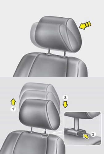 Điều chỉnh chiều cao ghế và gối lưng ghế Bằng cách sử dụng cặp nút bấm 3 8