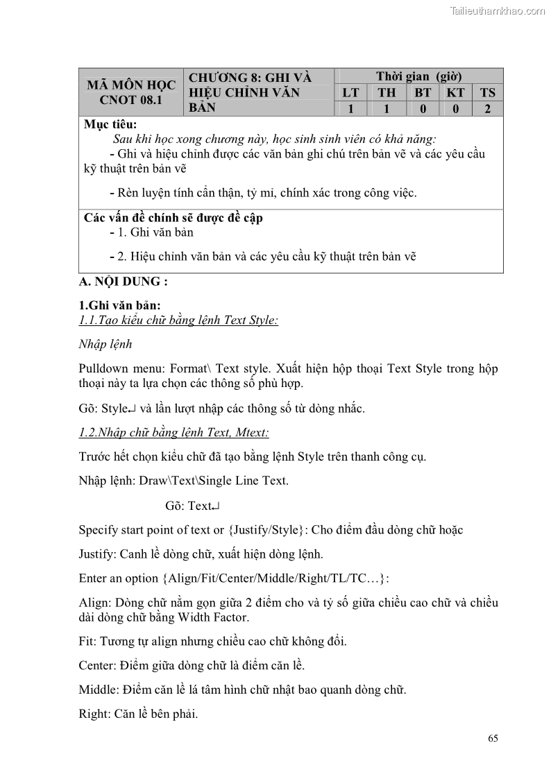 Giáo trình Thực hành autocad trường cđ nghề Đà Nẵng - 6 Trang 66