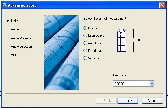 Trong trang Units chọn hệ thống đo cấp chính xác phù hợp Next để chuyển sang 5
