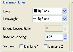 Dimension Lines Các giá trị liên quan đến đường kích thước bao gồm Color Thay 6