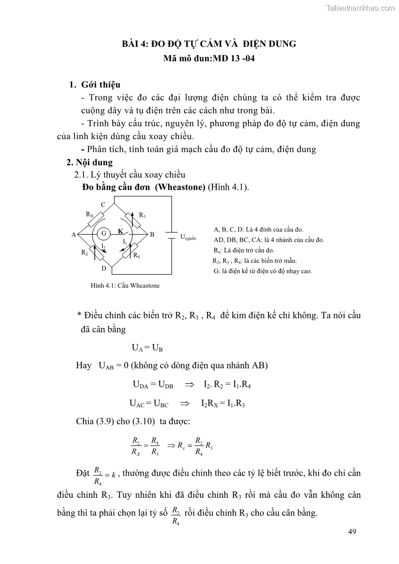 Giáo trình Đo lường điện tử Nghề Điện tử công nghiệp - CĐ-TC - Trường Cao đẳng Nghề Đồng Tháp - 5 Trang 53