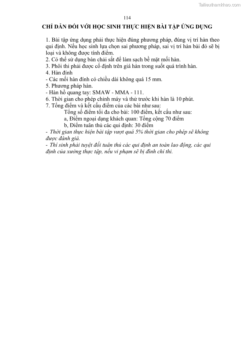Giáo trình Hàn hồ quang tay cơ bản Nghề Hàn - Trường CĐ Lào Cai - 10 Trang 115