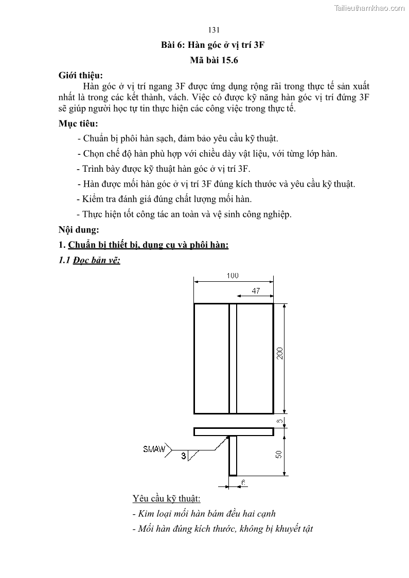 Giáo trình Hàn hồ quang tay cơ bản Nghề Hàn - Trường CĐ Lào Cai - 11 Trang 132