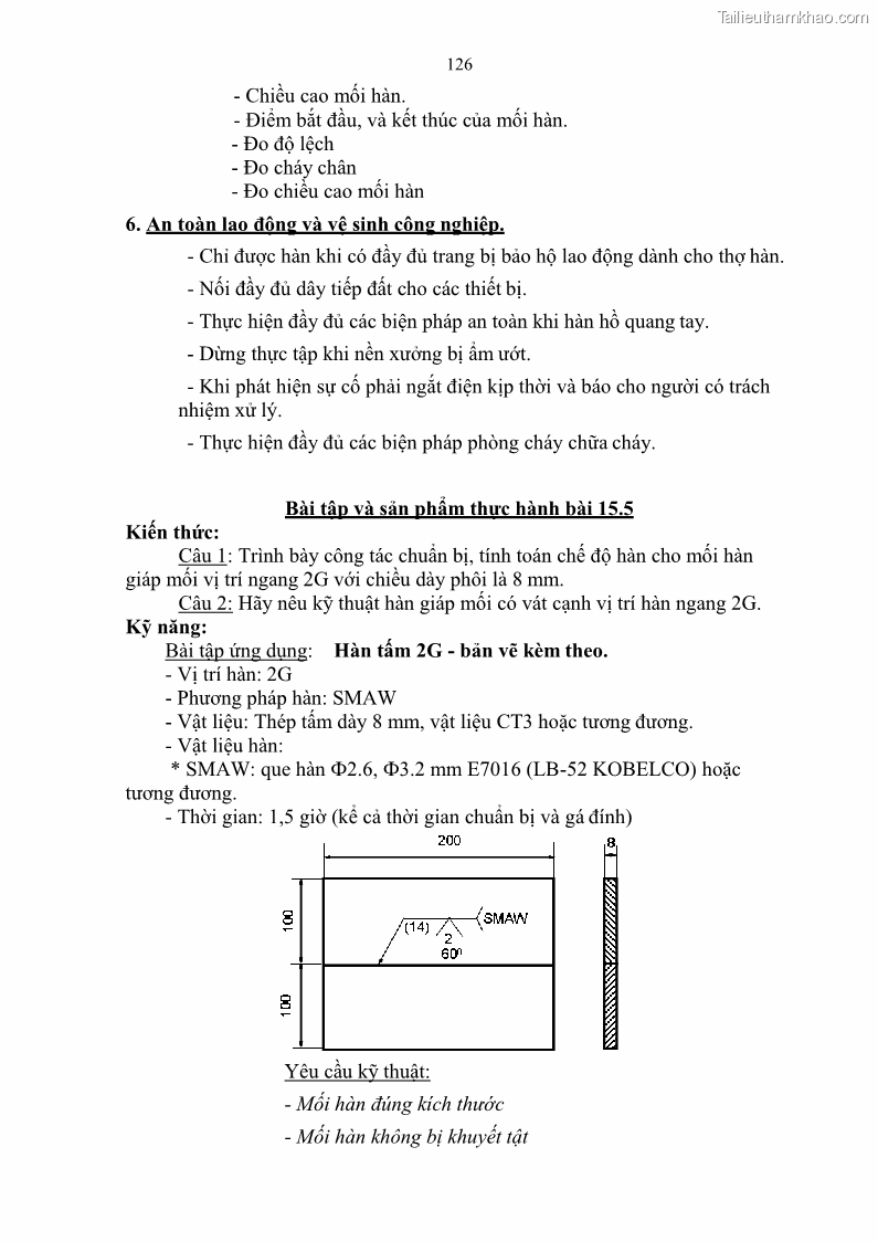 Giáo trình Hàn hồ quang tay cơ bản Nghề Hàn - Trường CĐ Lào Cai - 11 Trang 127
