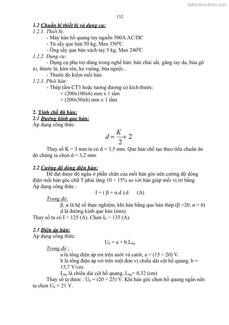 Giáo trình Hàn hồ quang tay cơ bản Nghề Hàn - Trường CĐ Lào Cai - 12 Trang 133