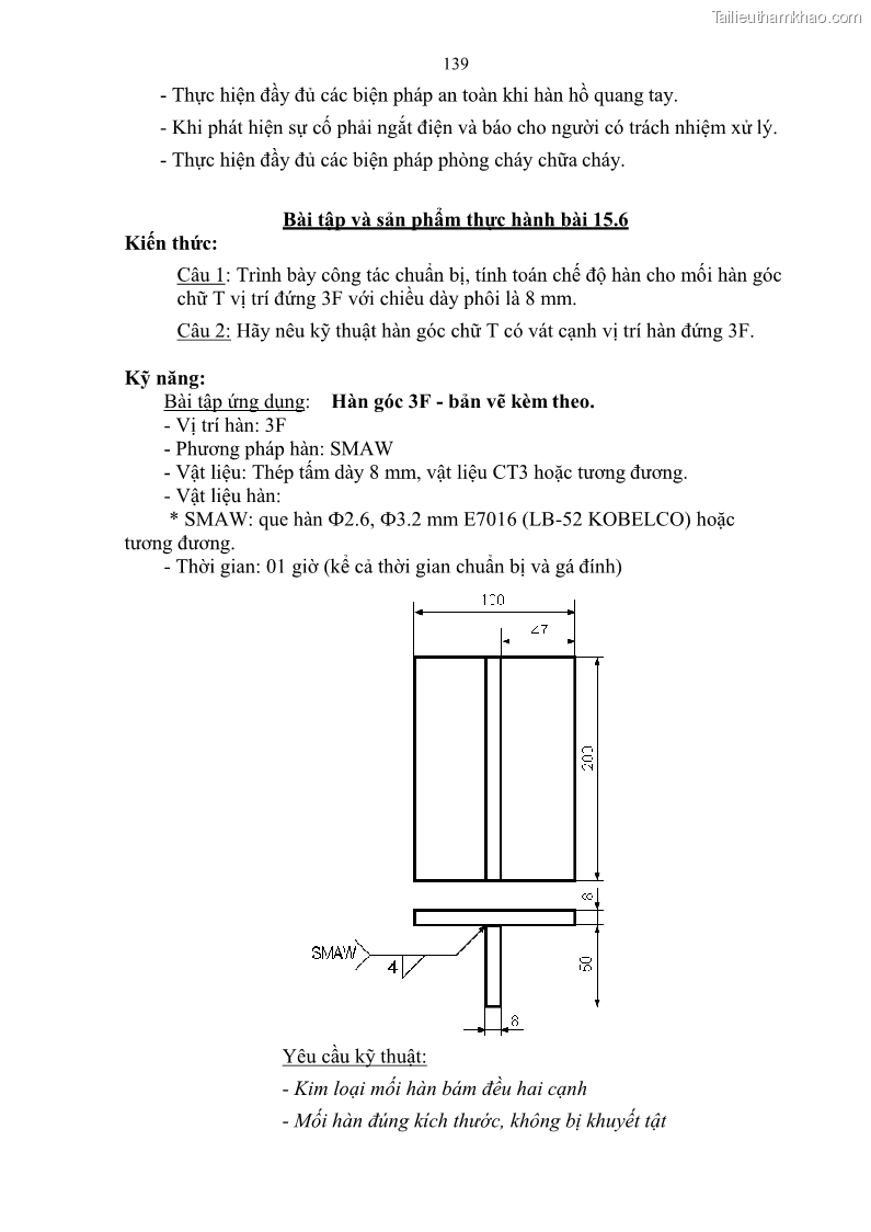 Giáo trình Hàn hồ quang tay cơ bản Nghề Hàn - Trường CĐ Lào Cai - 12 Trang 140