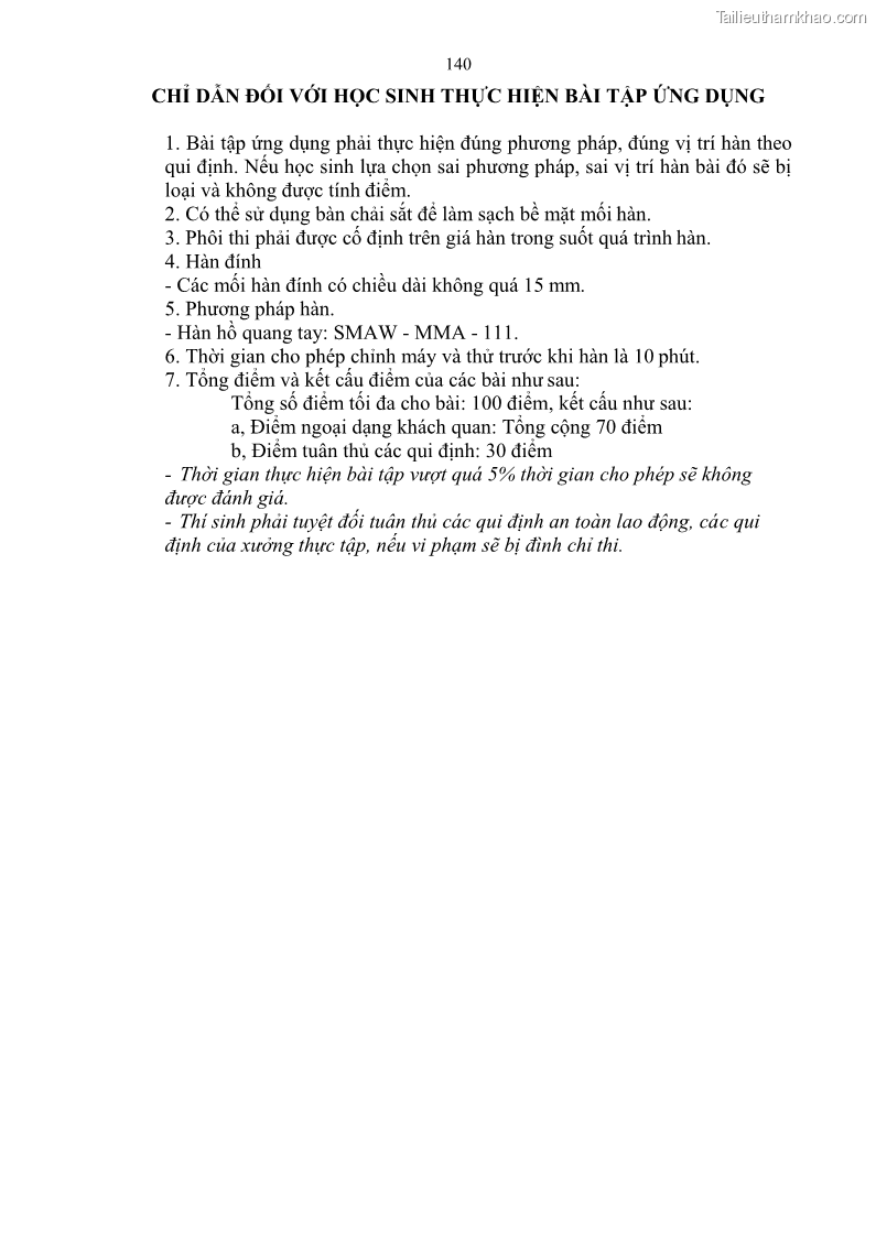 Giáo trình Hàn hồ quang tay cơ bản Nghề Hàn - Trường CĐ Lào Cai - 12 Trang 141