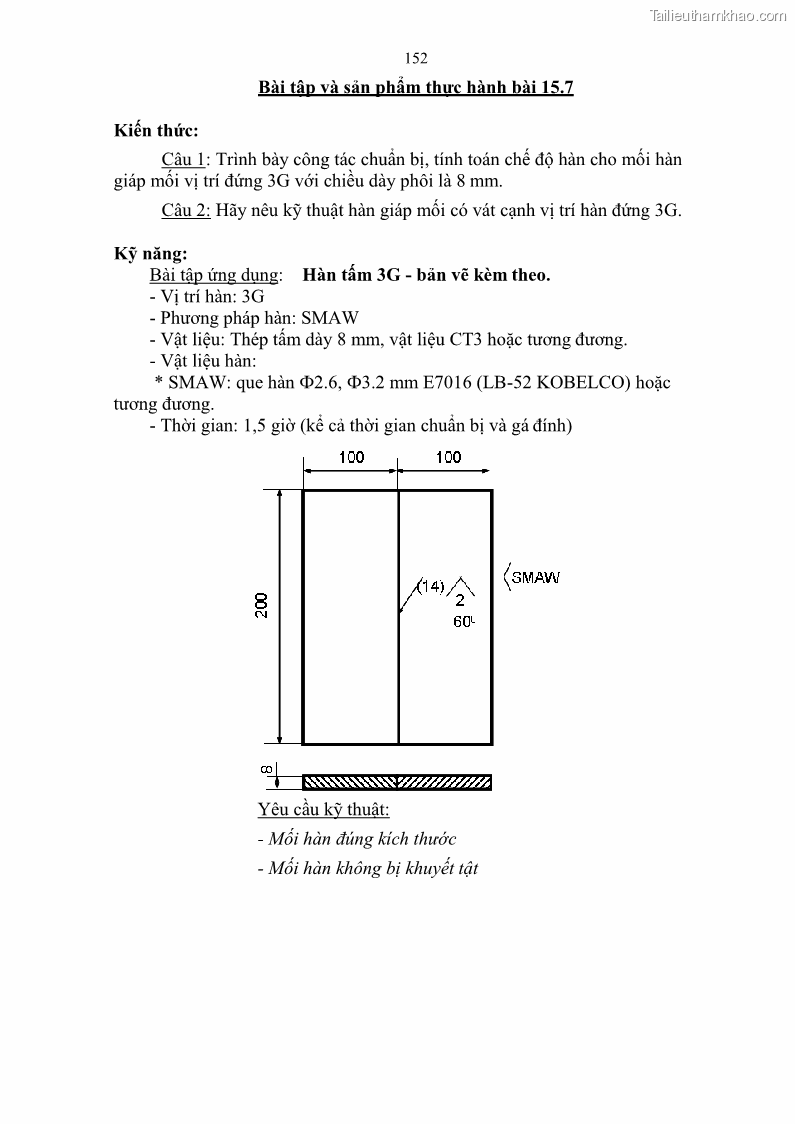 Giáo trình Hàn hồ quang tay cơ bản Nghề Hàn - Trường CĐ Lào Cai - 13 Trang 153