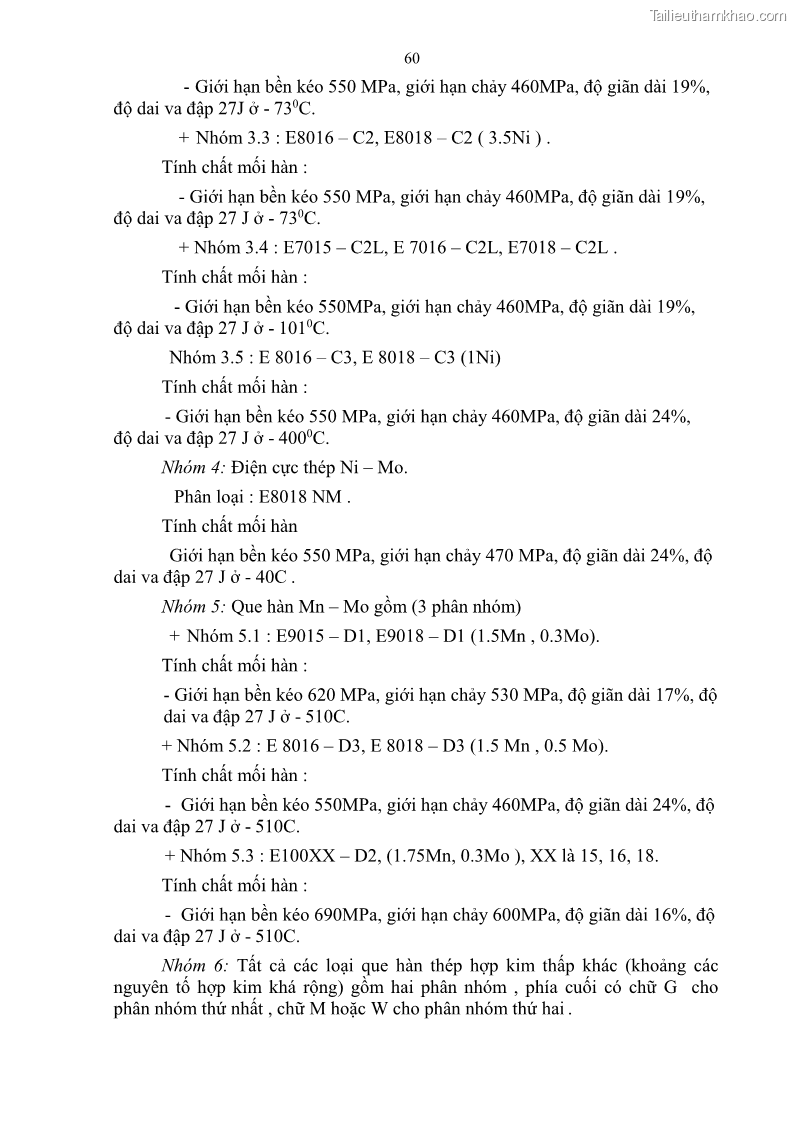 Giáo trình Hàn hồ quang tay cơ bản Nghề Hàn - Trường CĐ Lào Cai - 6 Trang 61