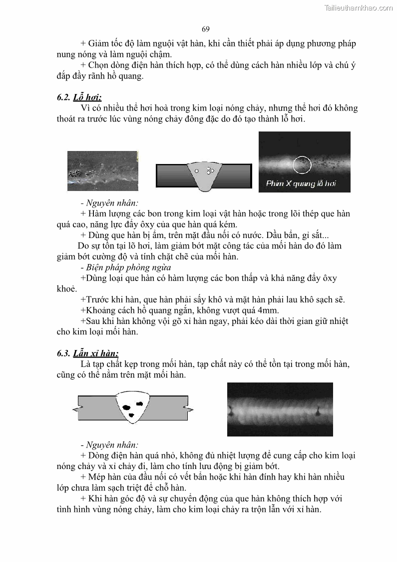 Giáo trình Hàn hồ quang tay cơ bản Nghề Hàn - Trường CĐ Lào Cai - 6 Trang 70