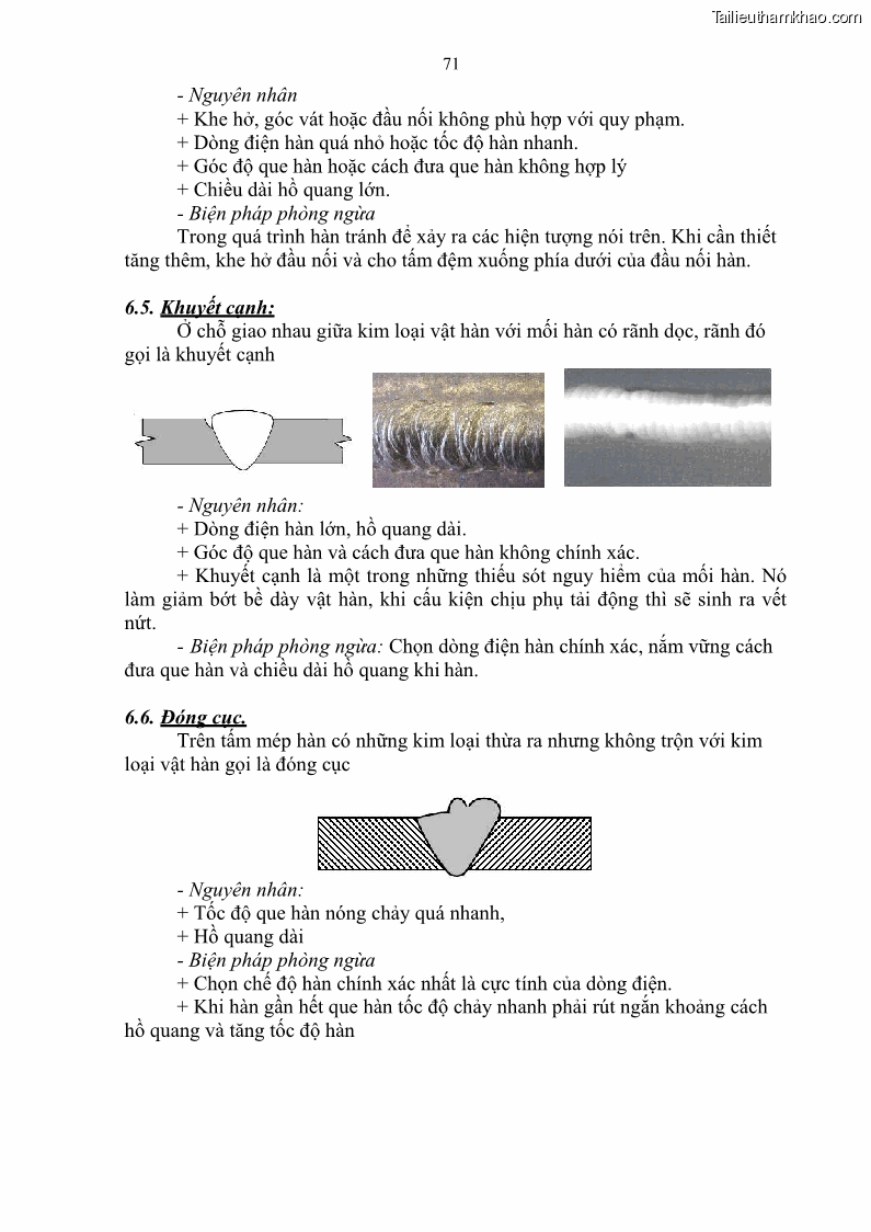 Giáo trình Hàn hồ quang tay cơ bản Nghề Hàn - Trường CĐ Lào Cai - 6 Trang 72