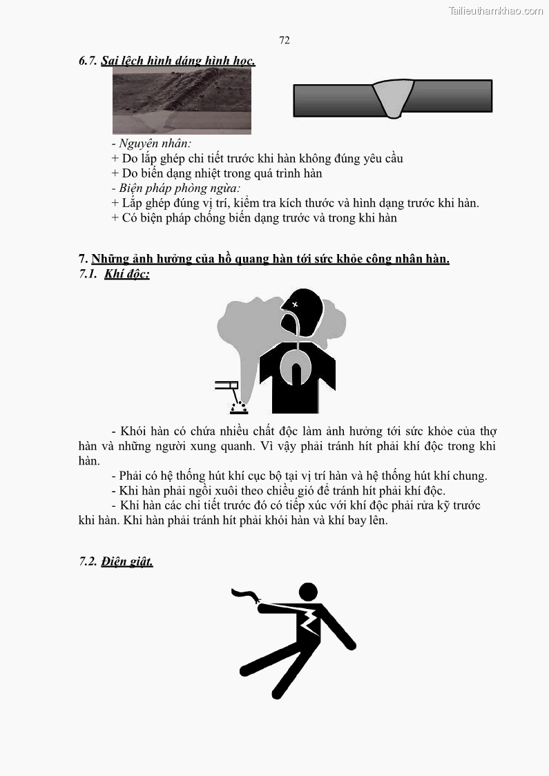 Giáo trình Hàn hồ quang tay cơ bản Nghề Hàn - Trường CĐ Lào Cai - 7 Trang 73