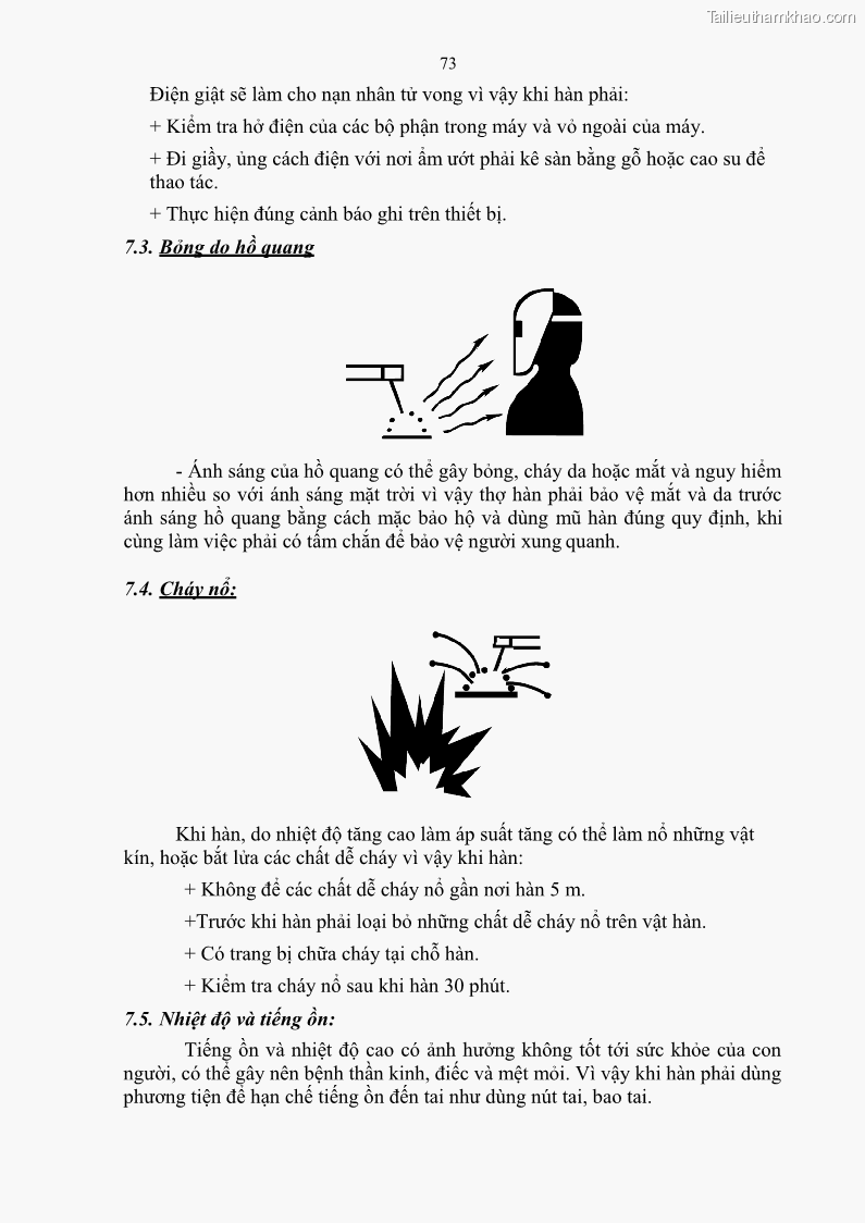 Giáo trình Hàn hồ quang tay cơ bản Nghề Hàn - Trường CĐ Lào Cai - 7 Trang 74