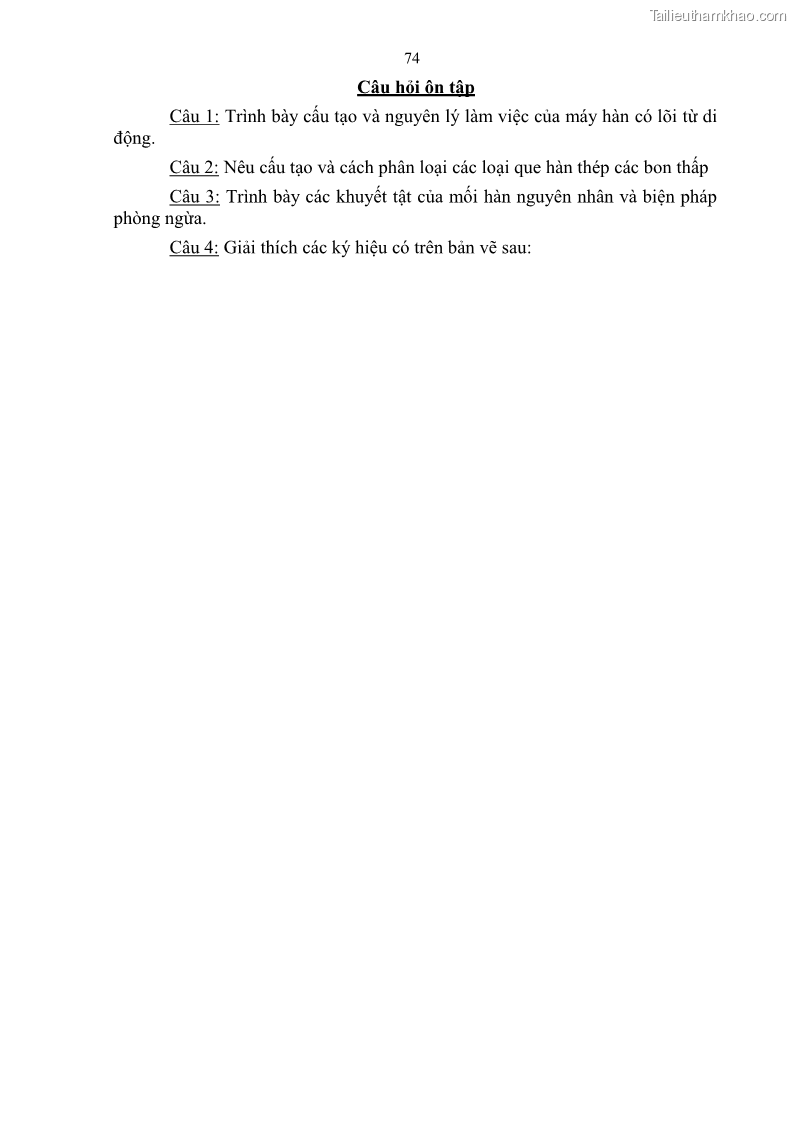 Giáo trình Hàn hồ quang tay cơ bản Nghề Hàn - Trường CĐ Lào Cai - 7 Trang 75