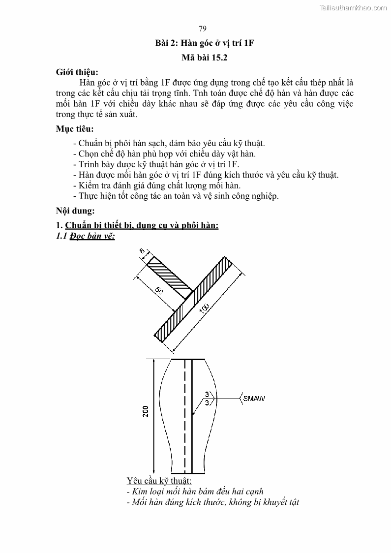 Giáo trình Hàn hồ quang tay cơ bản Nghề Hàn - Trường CĐ Lào Cai - 7 Trang 80