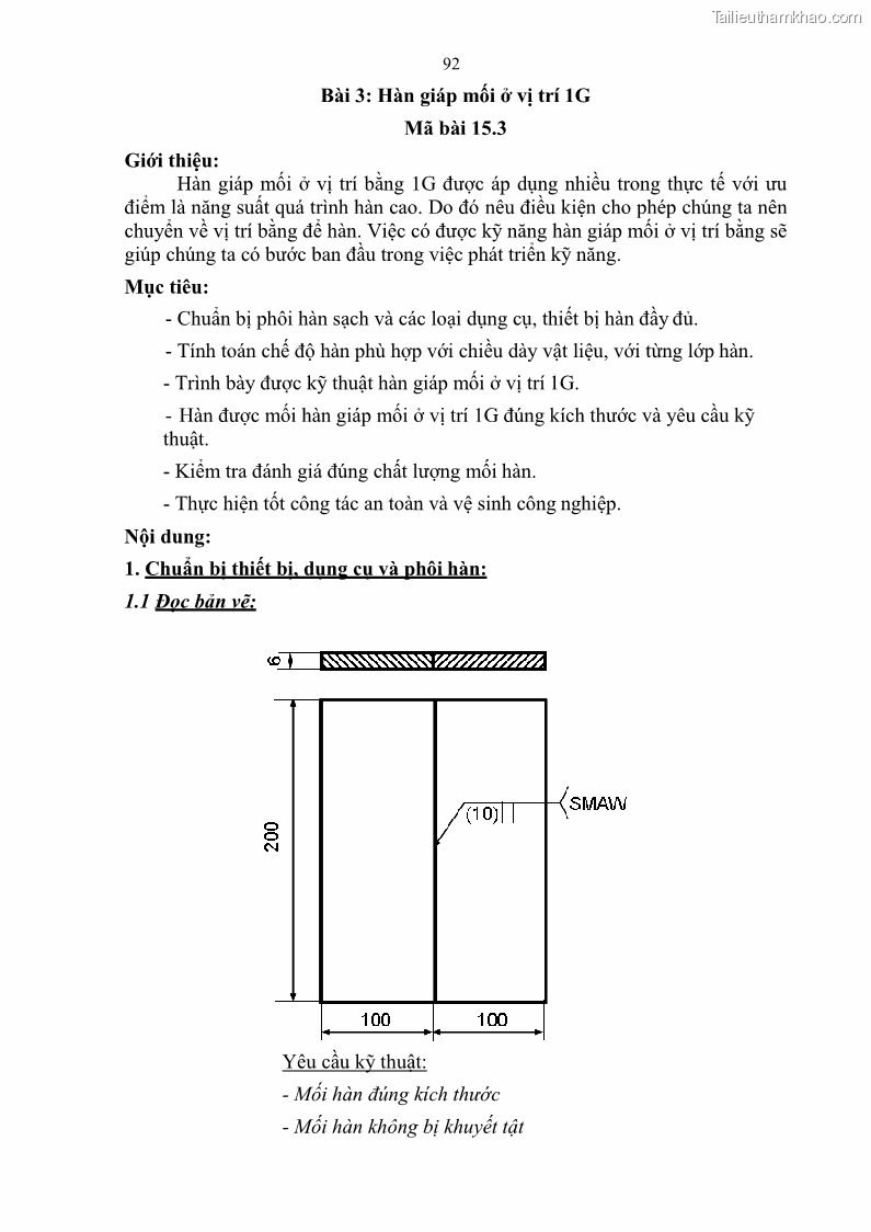 Giáo trình Hàn hồ quang tay cơ bản Nghề Hàn - Trường CĐ Lào Cai - 8 Trang 93