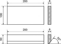 Phôi phẳng thẳng không bị pavia đúng kính thước Góc lắp ghép bằng 90 o Gá 10