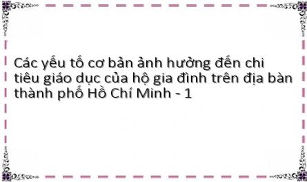 Các yếu tố cơ bản ảnh hưởng đến chi tiêu giáo dục của hộ gia đình trên địa bàn thành phố Hồ Chí Minh - 1