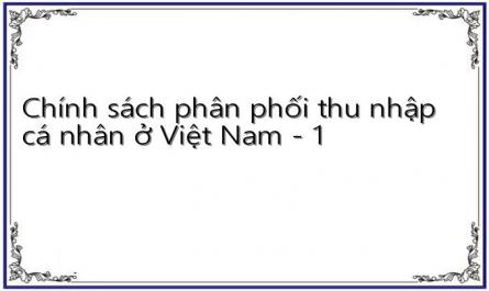 Chính sách phân phối thu nhập cá nhân ở Việt Nam - 1