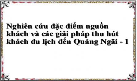 Nghiên cứu đặc điểm nguồn khách và các giải pháp thu hút khách du lịch đến Quảng Ngãi - 1