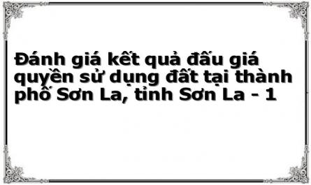 Đánh giá kết quả đấu giá quyền sử dụng đất tại thành phố Sơn La, tỉnh Sơn La - 1