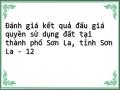 Kết Quả Đấu Giá Quyền Sử Dụng Đất Ở Tại Khu Quy Hoạch Kè Suối Nậm La (Bản Mé Ban,