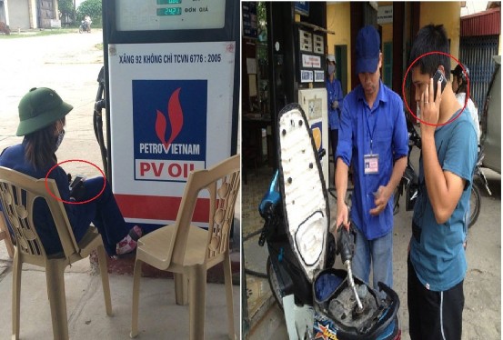 Hình 2 1 Hành vi sử dụng điện thoại di động ở cây xăng nơi có quy định cấm 1