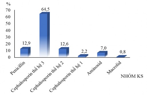Hình 4 4 Tỷ lệ các nhóm kháng sinh được sử dụng Tỷ lệ nhóm kháng sinh sử 2