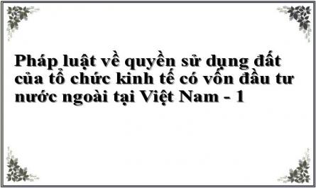 Pháp luật về quyền sử dụng đất của tổ chức kinh tế có vốn đầu tư nước ngoài tại Việt Nam - 1